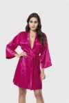 Aria’s Closet Vişne Kısa Saten Sabahlık