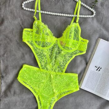 Aria's Closet Çiçek Desenli Yeşil Bodysuit