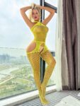 Aria’s Closet Fantezi Neon Yeşili Fileli Vücut Çorabı