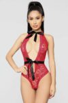 Aria’s Closet Kırmızı Boyun ve Bel Kısmı Fiyonklu Babydoll