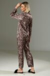 Arias Closet Leopar Desen Yumuşak Dokulu Saten Gecelik Takımı