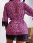 Arias Closet Leopar Desenli Fantezi Çekici Sabahlık