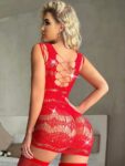 Aria’s Closet Özel Tasarım Kırmızı Taşlı Fantezi Vücut Çorabı