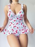 Aria’s Closet Vişne Desenli Fantezi Body
