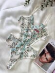 Aria’s Closet Yeşil Çiçek Büyük Desenli Bodysuit