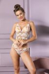 DANTEL Lİ KAPLI DESTEKSİZ  BRALET SLİP KÜLOT TAKIM SOMON (MGP32031)