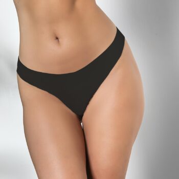 3'LÜ PAKET DİKİŞSİZ, İZ YAPMAZ, LAZER KESİM, STRİNG KÜLOT SİYAH (MGP21262)