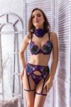 FANTEZİ TRANSPARAN JARTİYER TAKIM MOR (MGP6632)