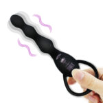 Backpart Titreşimli Boğumlu Halkalı Anal Tıkaç – Siyah