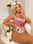 Aria’s Closet Kırmızı Fantezi Body Hemşire Kostümü