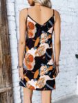 Aria’s Closet Lacivert Çiçekli Desenli Midi Saten Gecelik