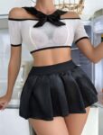 Aria’s Closet Transparan Mini Etekli Kurdela Detaylı Fantezi Kostüm