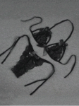 Fantezi Seksi Siyah Fiyonk Süslemeli Dantelli Sütyen String Takımı BC9707