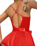 Aria’s Closet Kırmızı Dantel İşlemeli Kurdelalı Fantezi Tül Babydoll