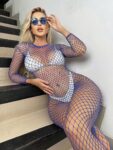 Aria’s Closet Özel Tasarım Geniş File Mavi Fantezi Vücut Çorabı