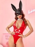 Aria’s Closet Parlak Kırmızı Deri Fantezi Babydoll