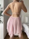 Arias Closet Pembe Kelebek İşlemeli Tül Fantezi Gecelik
