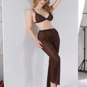 Aria's Closet Siyah Transparan Fantezi Sütyen Pijama Takımı