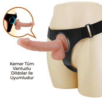 19 cm belden baglamali ici dolu strapon penis kevin 02