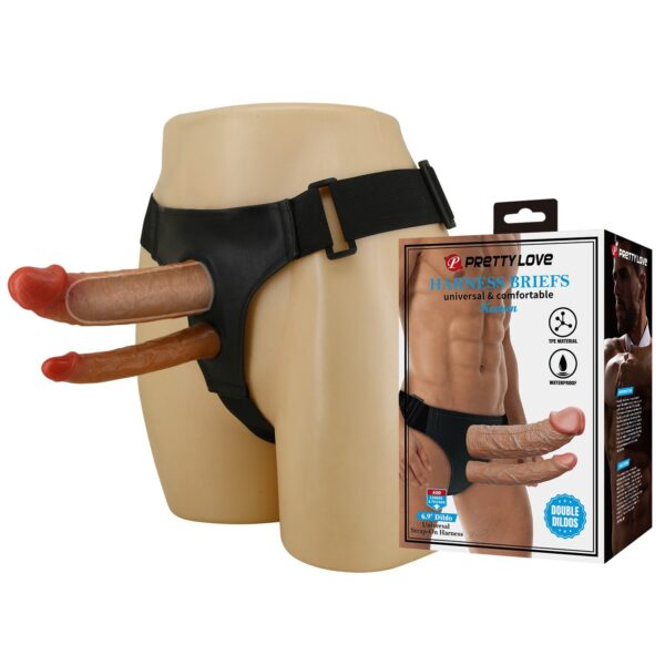 215 cm belden baglamali cift dildolu ici bos strapon penis 01