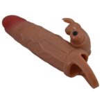5 cm Dolgulu Uzatmalı Titreşimli Melez Gerçekçi Penis Kılıfı