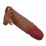 5 cm Dolgulu Uzatmalı Titreşimli Melez Gerçekçi Penis Kılıfı