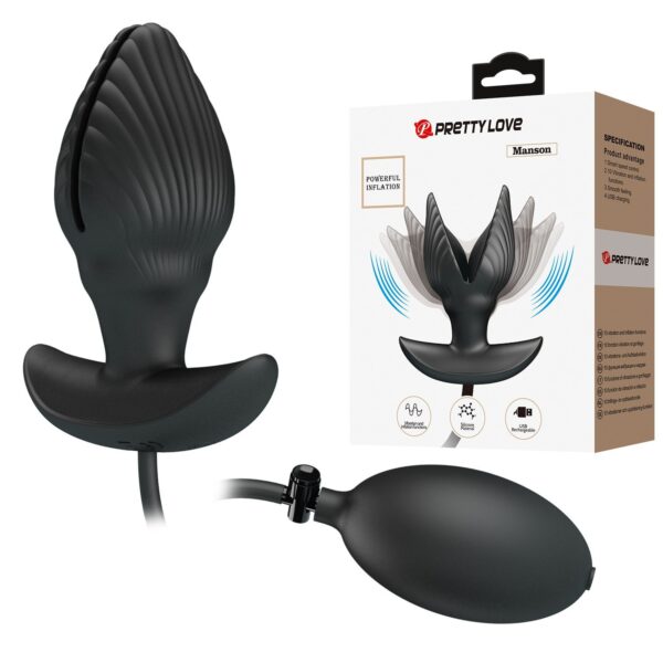96 cm sisirilebilir ve titresimli usb sarjli silikon anal plug 01