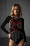 Deri ve Zincir Detaylı Harness Takım