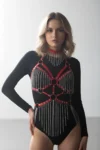 Deri ve Zincir Detaylı Harness Takım
