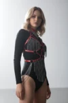 Deri ve Zincir Detaylı Harness Takım