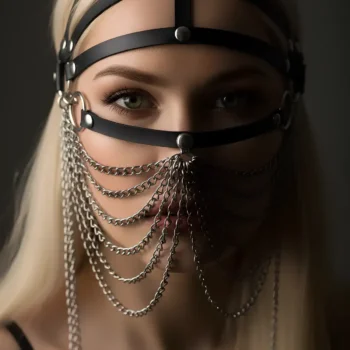 zincirli deri seksi maske apft465 maske angels passion 132599 37 B